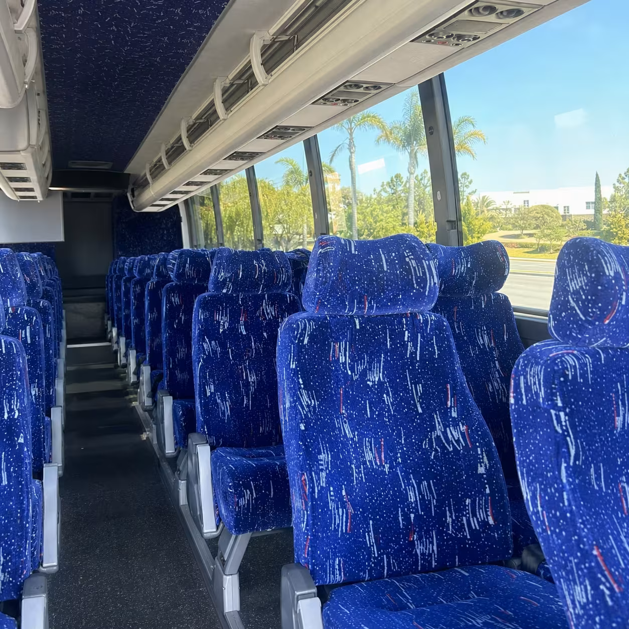 56 passenger charter bus interior